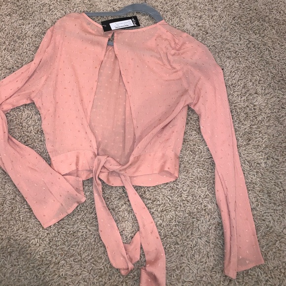 SOLD//Nasty Gal | Open up to me Peach top - Picture 4 of 5